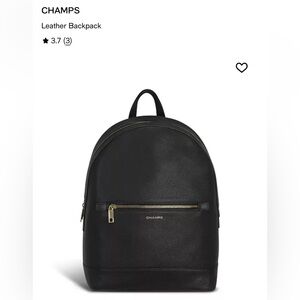 NWT Champs Black Leather Textured Backpack